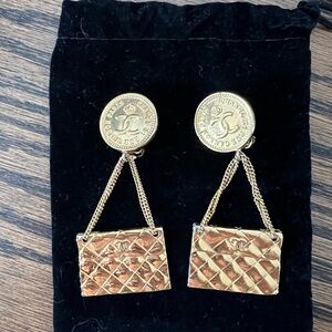 Vintage Chanel Bag Clip-On Earrings
